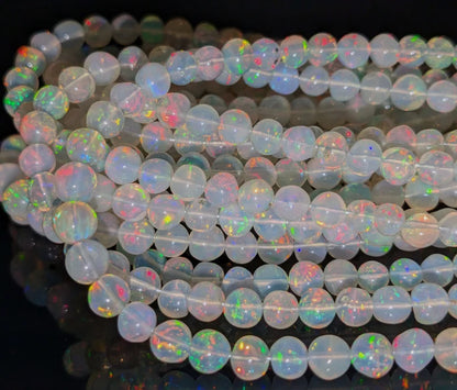 Ethiopian Opal Bead Top Quality Smooth Round Opal Bead 3.5 - 5 mm Welo Fire Opal Ethiopia Beads