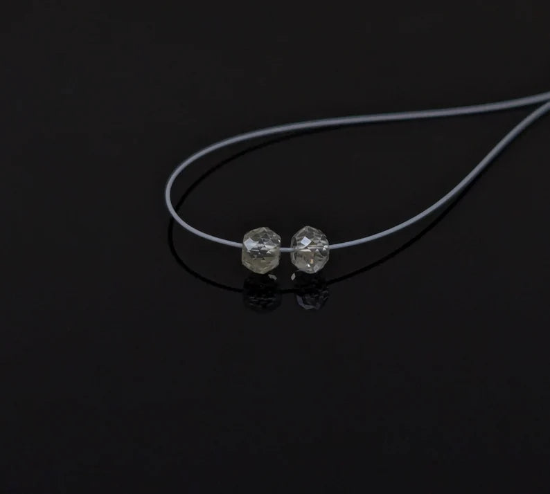 Clear White Diamond Bead 2.5 - 3.8 mm Natural Rare Rondelle Diamond Faceted Beads