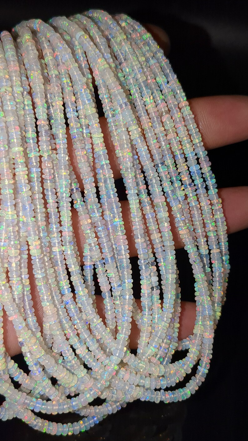 Ethiopian Opal Smooth Rondelle Beads Top Quality Ethiopia Opal Beads