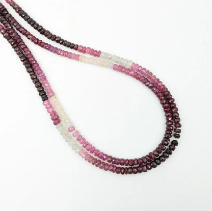 Natural Ruby Gemstone Beads 3.5 - 4.5 Ruby Shaded Faceted Rondelle Beads