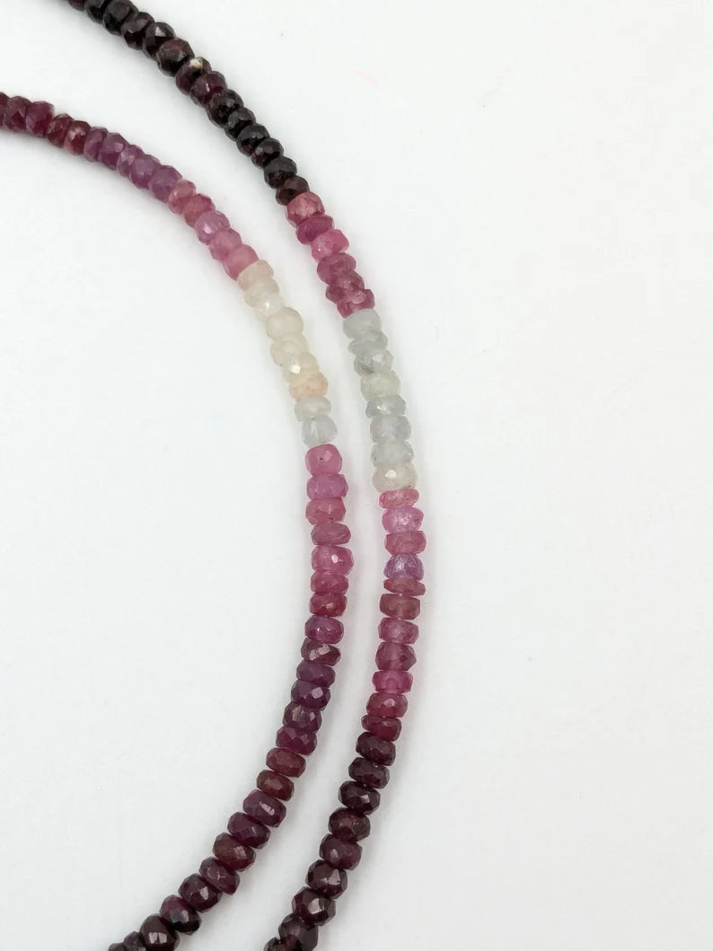 Natural Ruby Gemstone Beads 3.5 - 4.5 Ruby Shaded Faceted Rondelle Beads