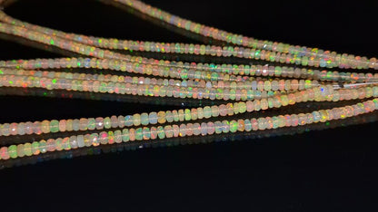 Ethiopian Opal Faceted Rondelle Beads 3 - 5 mm Ethiopian Opal Beads 100% Natural Ethiopia Opal Beads