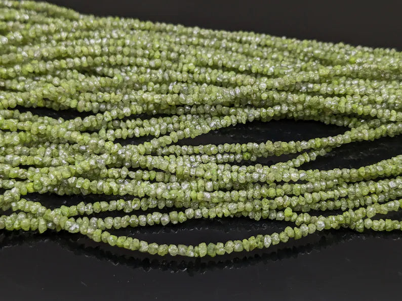 Green Diamond Beads Raw rough Green Diamond Beads