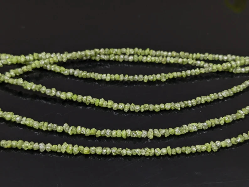 Green Diamond Beads Raw rough Green Diamond Beads