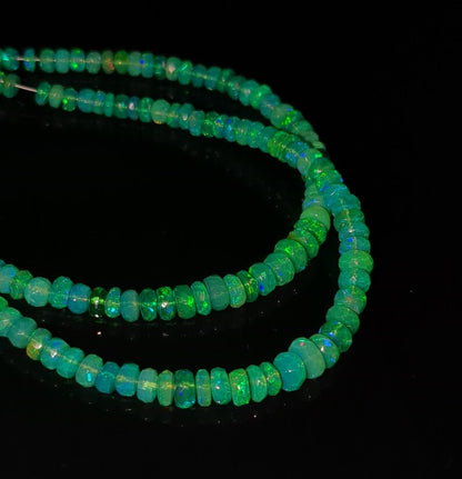 Green Opal Faceted Beads Welo Fire Ethiopia Faceted 5 - 6 mm Ethiopia Opal Beads