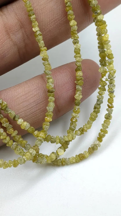 Yellow Diamond Uncut Bead 2 - 2.5 mm Uncut Diamond Nuggets Beads