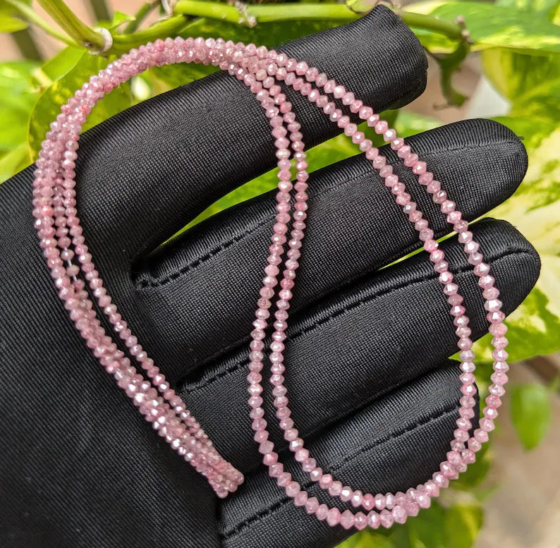 Natural Pink Faceted Diamond Beads 1.9 - 2.9 mm Rare Pink Diamond Beads