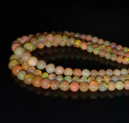 Yellow Ethiopian Opal Balls 100% Natural Ethiopia Opal Balls 3.5 - 6 mm Smooth Round Welo Fire Opal Balls