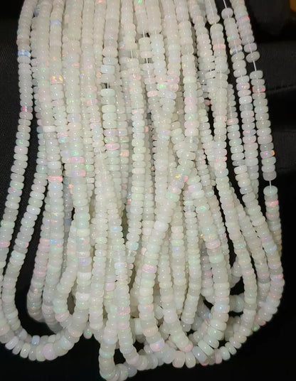 Ethiopian Opal Smooth Rondelle Beads 3 - 5 mm Flashy Ethiopia Opal Beads