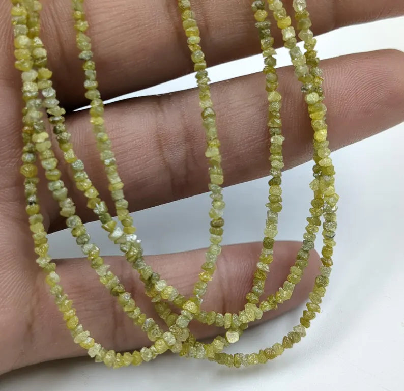 Yellow Diamond Uncut Bead 2 - 2.5 mm Uncut Diamond Nuggets Beads