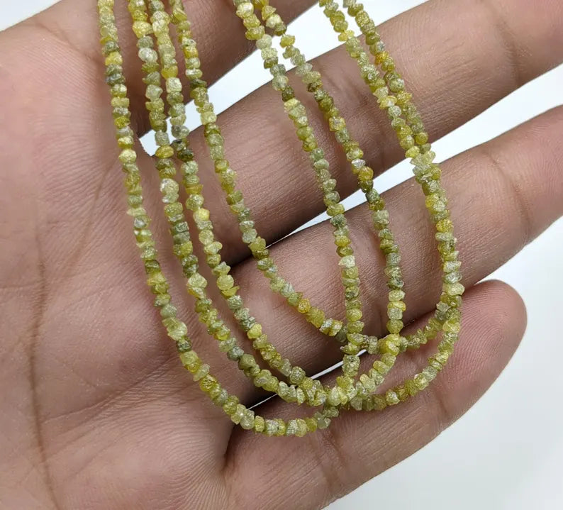 Yellow Diamond Uncut Bead 2 - 2.5 mm Uncut Diamond Nuggets Beads