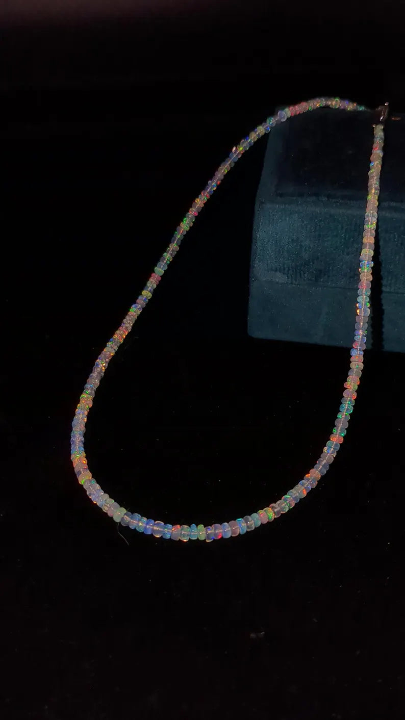 Ethiopian Opal Necklace 3 - 4.5 mm