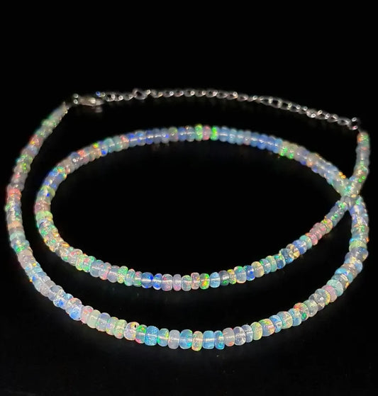 Ethiopian Opal Necklace 3 - 4.5 mm