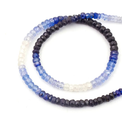 Blue Sapphire Shaded Necklace 3.5 - 4.5 mm