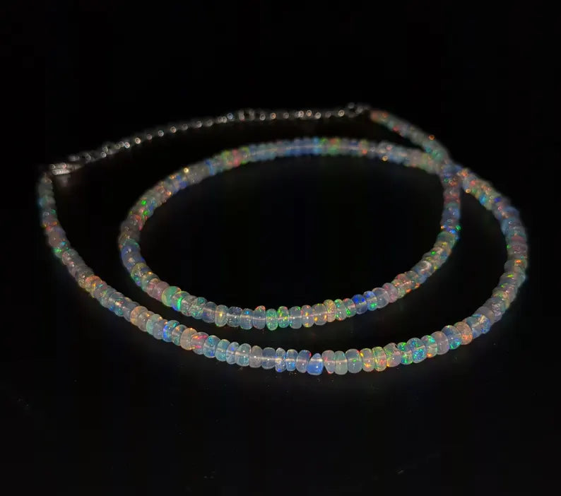 Ethiopian Opal Necklace 3 - 4.5 mm