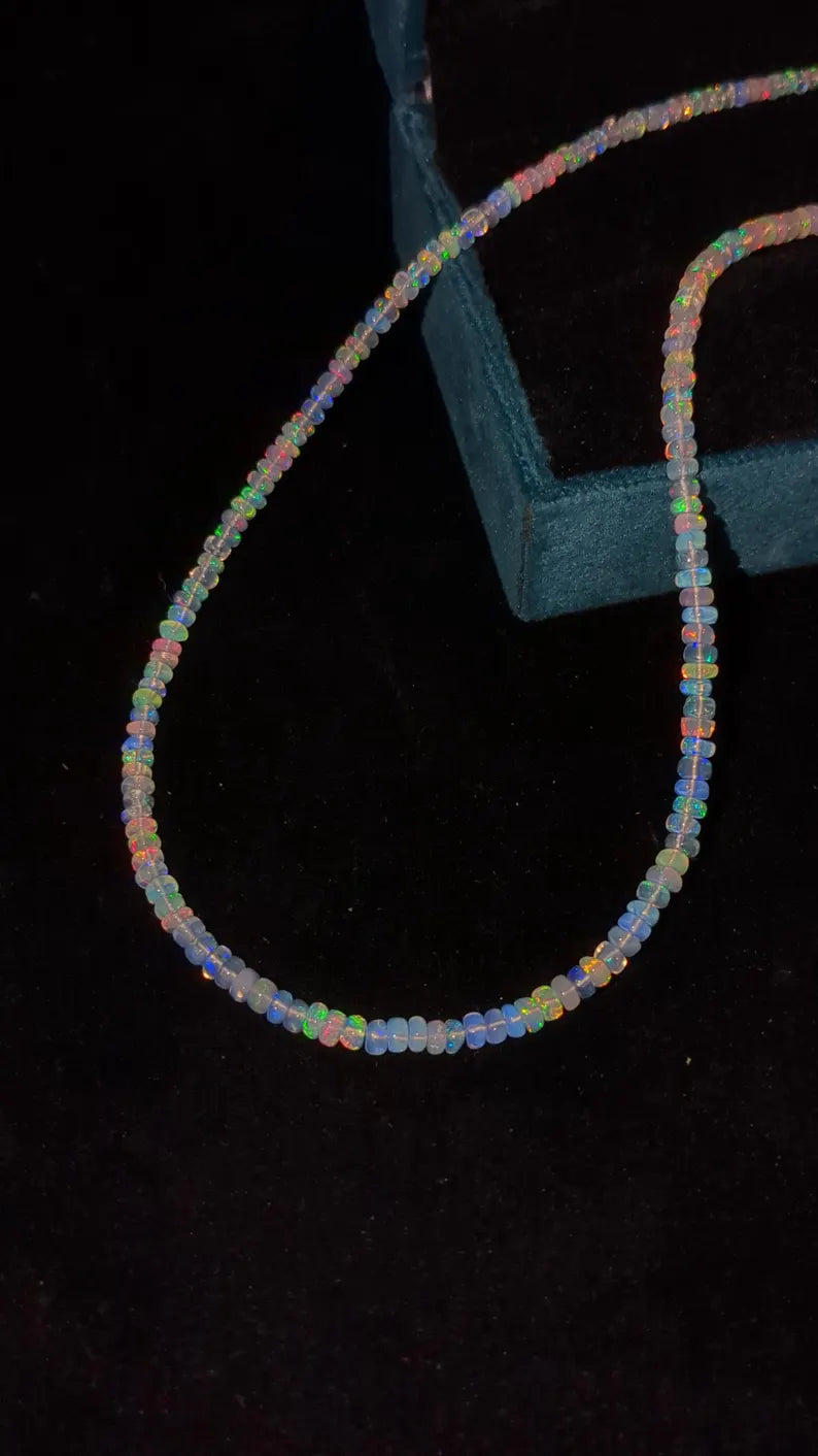 Ethiopian Opal Necklace 3 - 4.5 mm