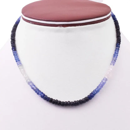 Blue Sapphire Shaded Necklace 3.5 - 4.5 mm