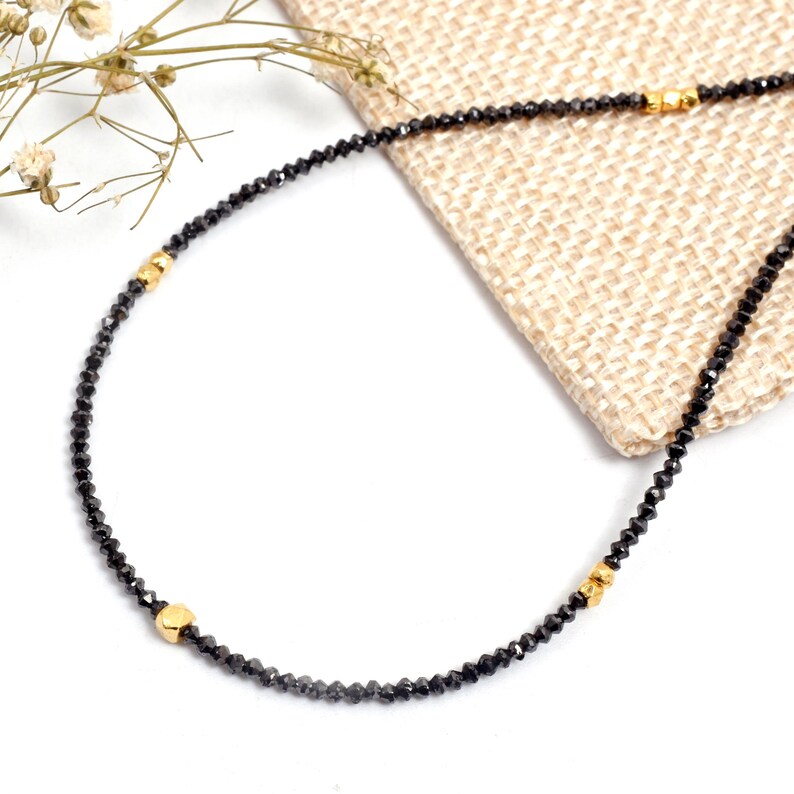 AAA+ Black Diamond Necklace 1.6 - 2 mm