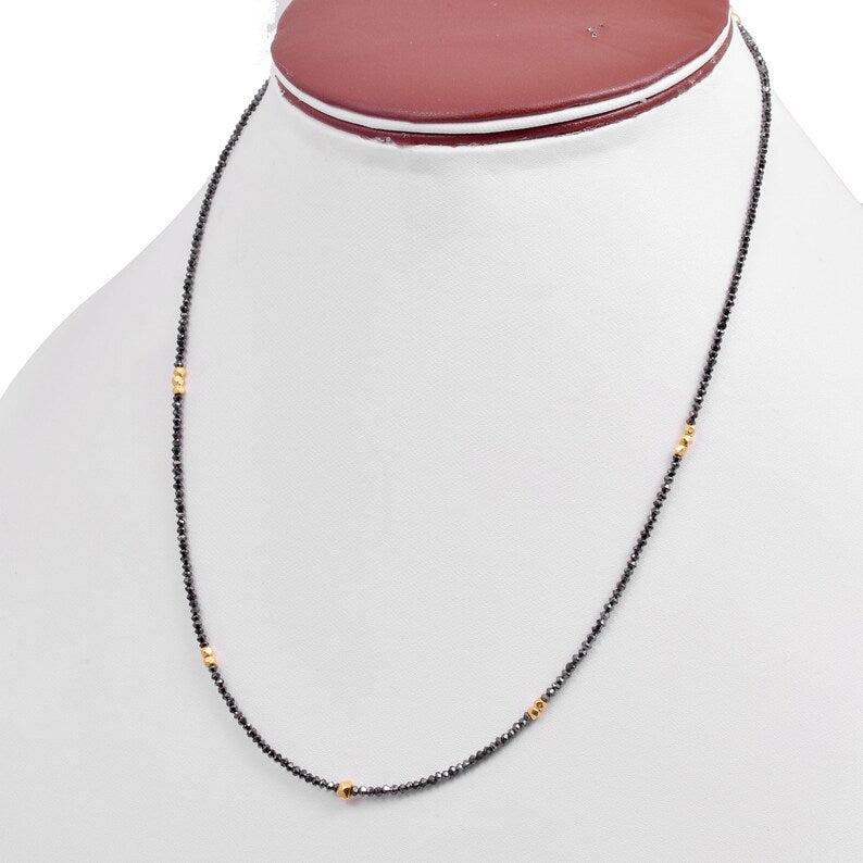 AAA+ Black Diamond Necklace 1.6 - 2 mm