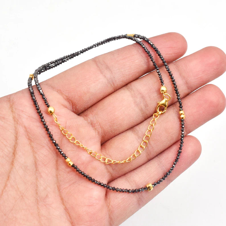 AAA+ Black Diamond Necklace 1.6 - 2 mm