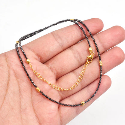 AAA+ Black Diamond Necklace 1.6 - 2 mm