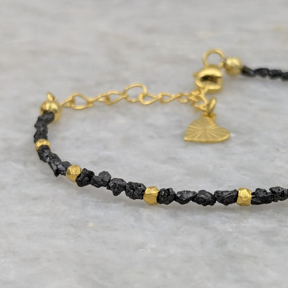 TUMBLE Black Uncut Diamond Bracelet