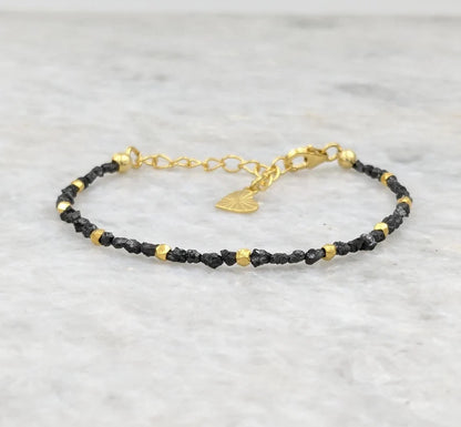 TUMBLE Black Uncut Diamond Bracelet