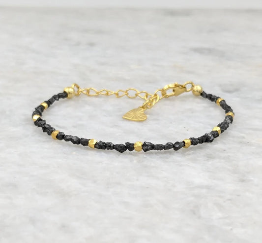 TUMBLE Black Uncut Diamond Bracelet