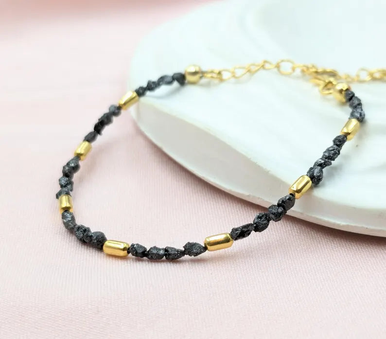 Black Tumble Uncut Diamond Bracelet