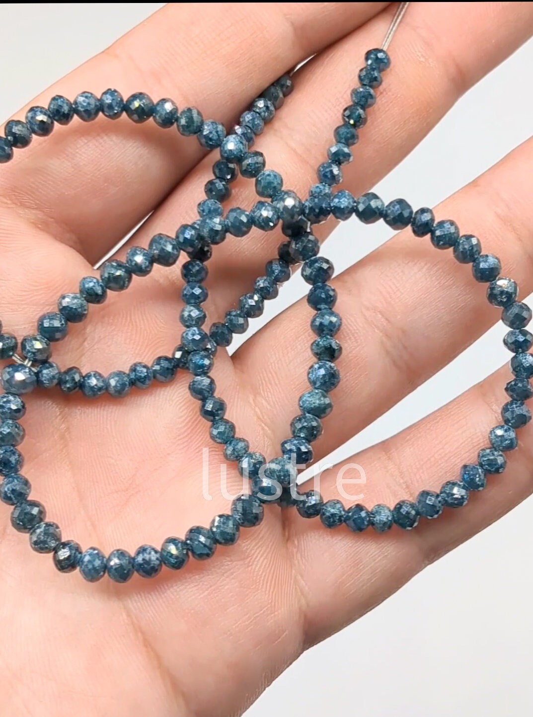 Blue Diamond Beads AAA+ Faceted Rondelle Beads