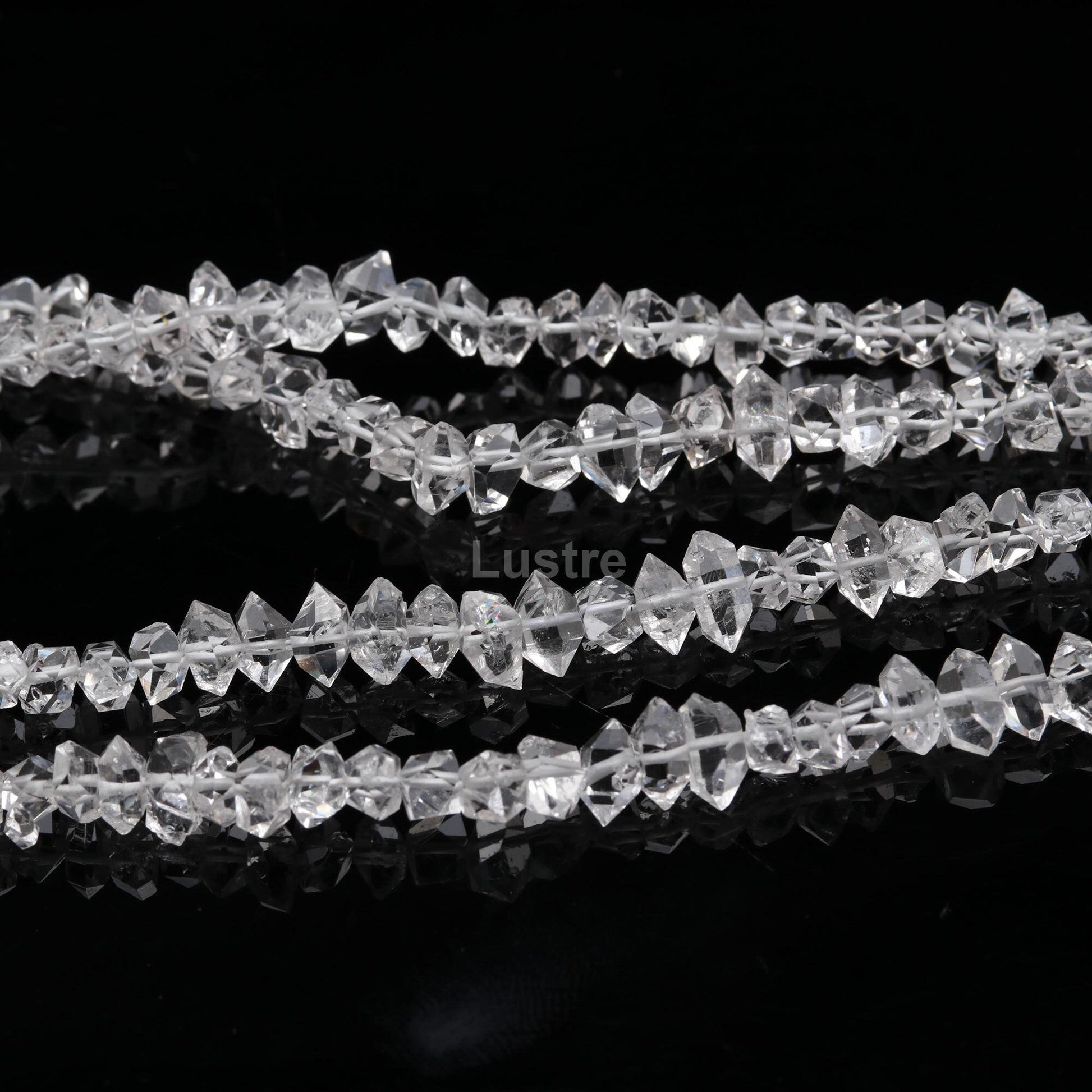 AAA+ Grade Super Clear Natural Herkimer Diamond Quartz Beads 6 - 9mm Clear White Herkimer Diamond Quartz Nuggets Beads Herkimer Rough Stone