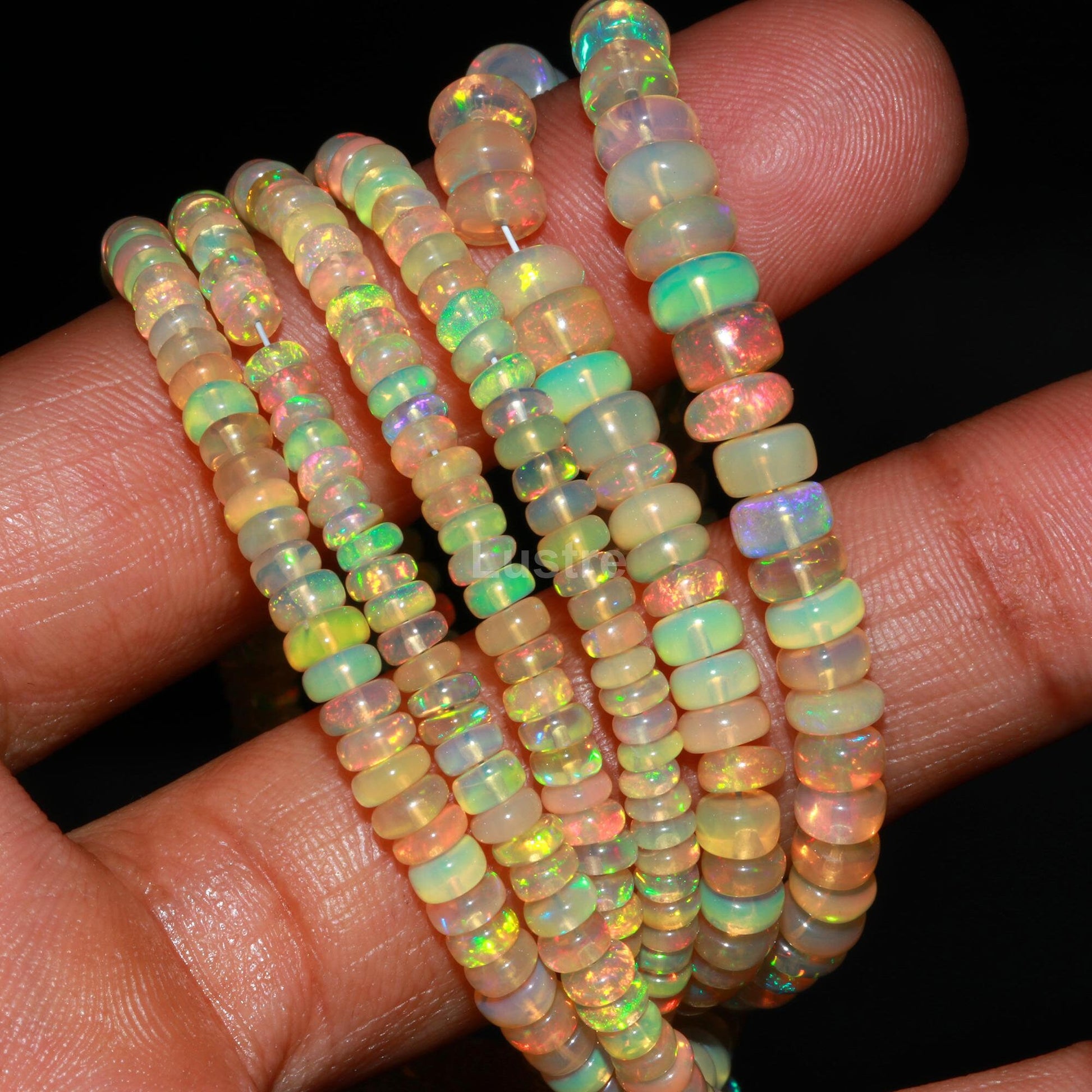 AAA+ Ethiopian Opal Beads 3-5.5 mm Ethiopia Opal Smooth Rondelle Beads Fire Opal Bead ethiopia opal bead strand opal bead necklace