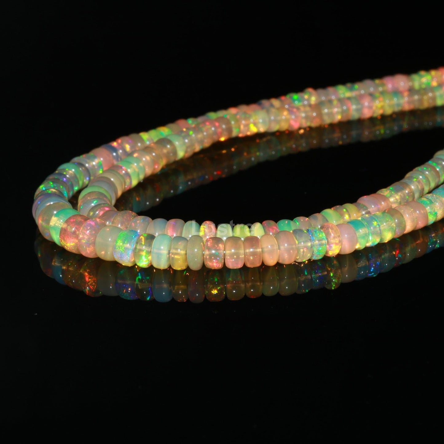 AAA+ Ethiopian Opal Beads 3-5.5 mm Ethiopia Opal Smooth Rondelle Beads Fire Opal Bead ethiopia opal bead strand opal bead necklace