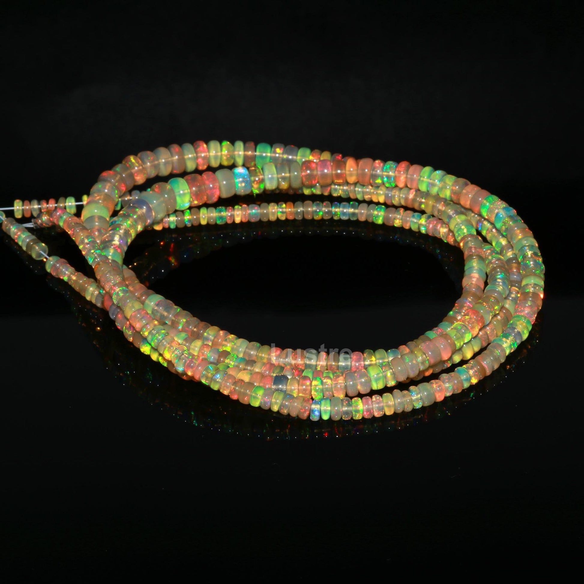 AAA+ Ethiopian Opal Beads 3-5.5 mm Ethiopia Opal Smooth Rondelle Beads Fire Opal Bead ethiopia opal bead strand opal bead necklace