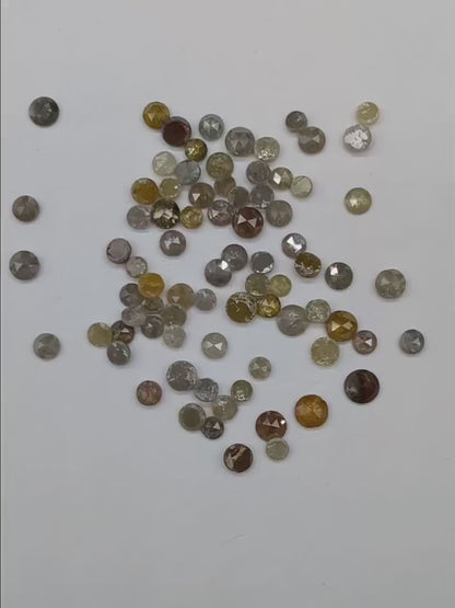 Natural Loose Diamond Rose Cut Round 2.5 - 4 mm Shape Fancy Multi Color Loose Cabochon