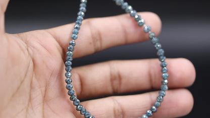 Blue Diamond Beads AAA+ Faceted Diamond Bead