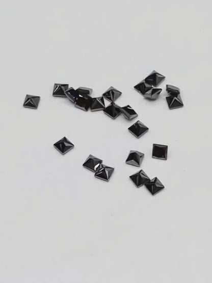 Natural Black Diamond Pyramid Cut Ring Loose  2.5-3 mm Loose Beads