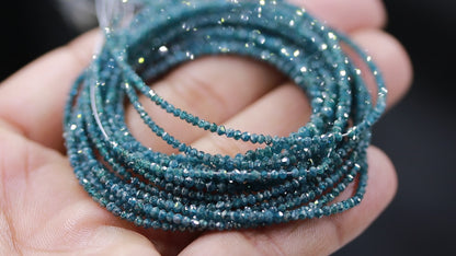 Blue Diamond Bead AAA+ Sparkling Faceted Blue Diamond Bead