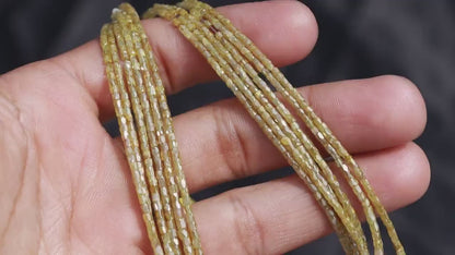 Elegant Yellow Diamond Faceted Tube Beads