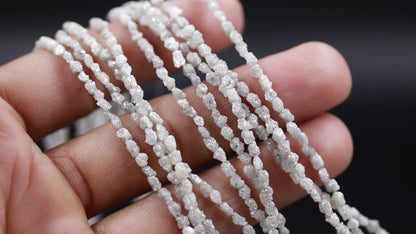 White Diamond Beads Raw Rough White Diamond Tumble Beads