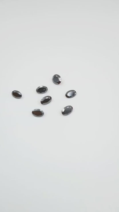 Black Diamond Loose Cut Stone Faceted 5 x 7 mm Oval Cut Stone Diamond