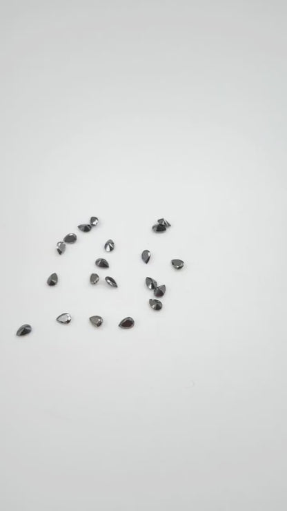 Loose Black Diamond 2 x 3 mm Faceted Cut Stone Pear Shape Loose Cut Stone