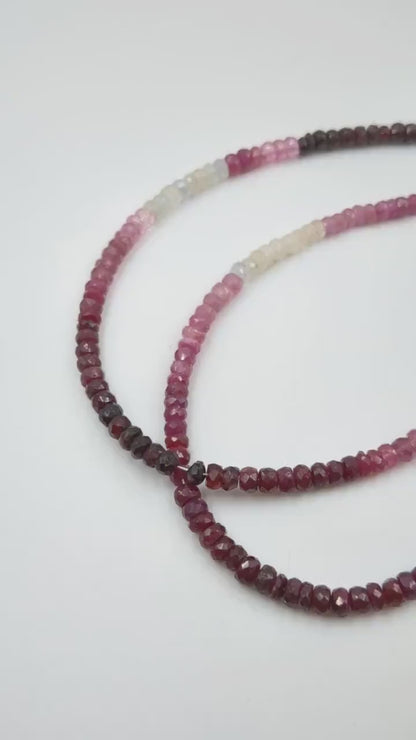 Natural Ruby Gemstone Beads 3.5 - 4.5 Ruby Shaded Faceted Rondelle Beads