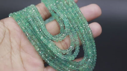 Zambian Emerald Faceted Rondelle 2.5 - 3.5 mm Beaded Layered Necklace Full Strands