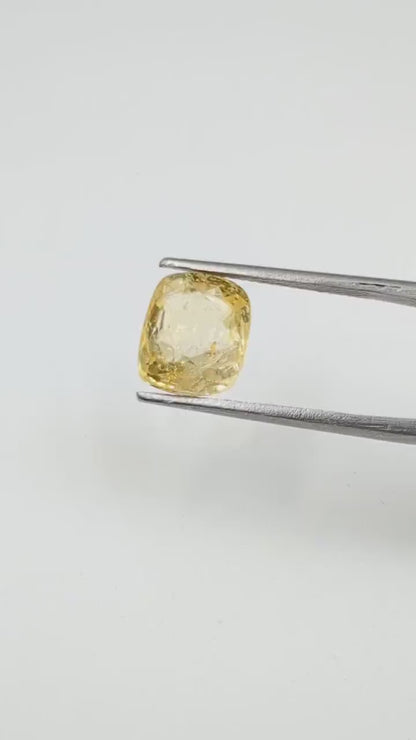 Yellow Sapphire Loose Gemstone Rectangle Faceted 9 x 10 mm Unheated Gemstone