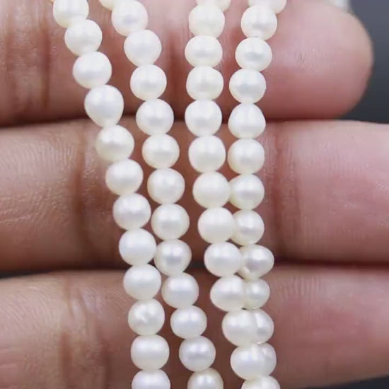 FRESHWATER PEARL Smooth Round Beads AAA+ Freshwater Pearl Smooth Nuggets Natural White Pearls Loose Beads for Personalized Handmade Gift