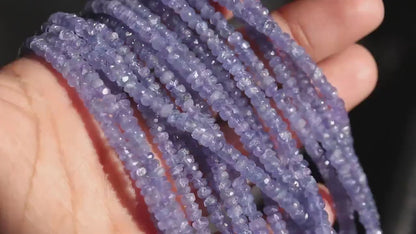 Tanzanite Faceted Rondelle Bead 3.5 - 4.5 mm Natural Beads Blue Faceted Strands For Jewelry Making