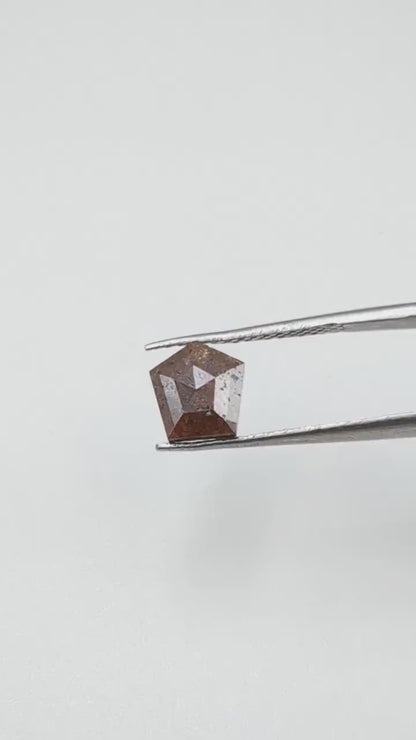 Loose Diamond Salt and Pepper 7.3 - 7.8 mm Faceted Pentagon Shape For Jewelry Making