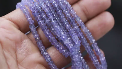 Tanzanite Faceted Rondelle 3- 5.5 Beads Strands Tanzania Beads For Jewelry Making