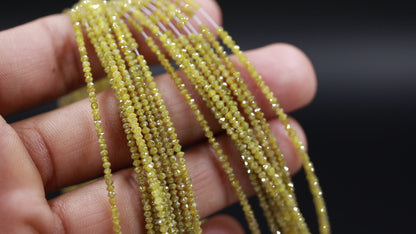 Natural Yellow Diamond Bead Top Quality Faceted Rondelle Beads